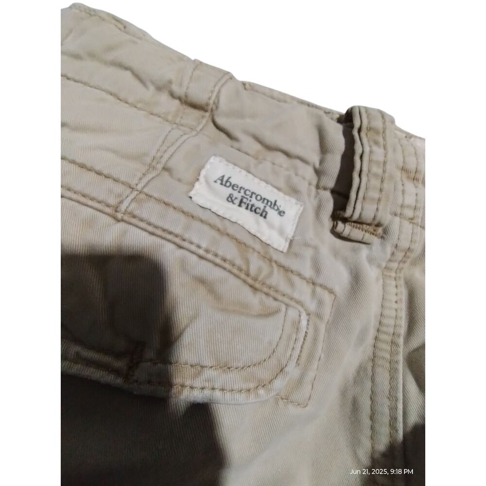 Y2K Abercrombie & Fitch Men's size 30 Distressed Tan Cargo Shorts Grungecore - Picture 10 of 12